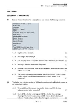 Grade 10 CAT June Exam Paper 2022 | PDF | Printer (Computing) | Laptop