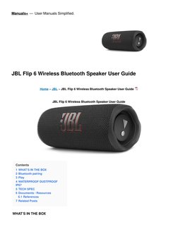 Flip 6 Wireless Bluetooth Speaker Manual | PDF | Bluetooth