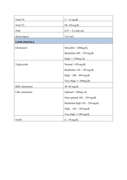 Blood Test Normal Values Chart | PDF | Cholesterol | Blood Plasma