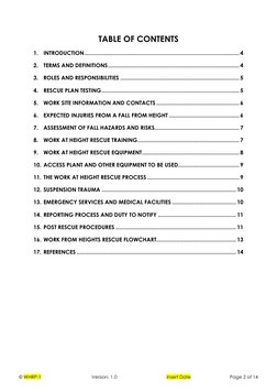 © WHRP-1 
Version: 1.0 
Insert Date 
Page 2 of 14 
 
TABLE OF CONTENTS 
1. INTRODUCTION .....................................
