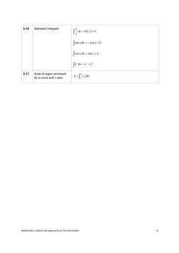 IB Math AA SL Formula Booklet 2023 | PDF | Logarithm | Area