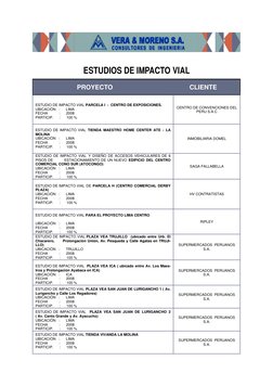 ESTUDIOS DE IMPACTO VIAL  
  
                                                                    P R O Y E C T O