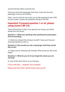 Just the first few letters would be fine. 
Once you serve that passenger their food, move onto the next 
passenger until you