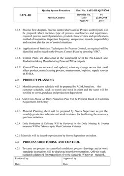 Process Control Quality Procedure | PDF | Quality Management System ...