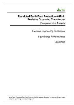 White Paper | Restricted Earth Fault Protection (64R) in Resistive Grounded Transformer (Compr