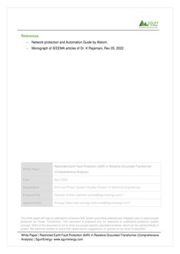 White Paper | Restricted Earth Fault Protection (64R) in Resistive Grounded Transformer (Compr