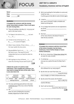 Focus 4 Unit 3 Test Group B | PDF | English Language | Linguistics