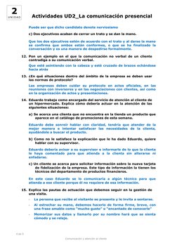 2
U N I D A D
Actividades UD2_La comunicación presencial
Puede ser que dicho candidato denote nerviosismo
c) Dos ejecutivos a