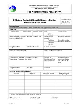 FM-CPD-08 
 
 
 
                        00 
 
 
 
 
           10-01-17 
 
 
 
Pollution Control Officer (PCO) Accreditation