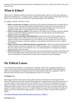 Markkula Center Ethical Decision Framework | PDF | Justice | Crime ...