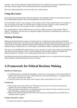 Markkula Center Ethical Decision Framework | PDF | Justice | Crime ...