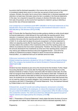 by-product shall be disclosed separately in the revenue item as the income from by-product
is considered material items since