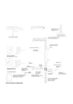PILOTIN DE HORMIGON ARMADO
Ø 0,20 m - Profundidad 1,00 m
Armadura 3 hierros Ø 6 y
estribos con hierro Ø6
VIGA DE HORMIGON ARM