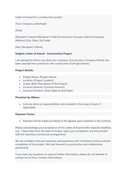 Construction Project Award Letter | PDF | Law