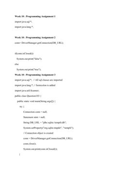 Week 10 Java Programming Solutions | PDF