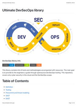 21/09/2023, 08:02
Ultimate DevSecOps library
Page 1 of 33
https://md2pdf.netlify.app/
Ultimate DevSecOps library
DevSecOps li
