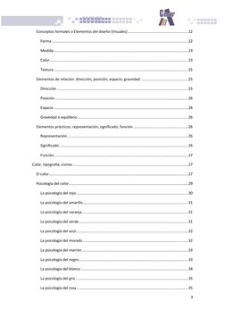 3 
 
Conceptos formales o Elementos del diseño (Visuales) .......................................................... 22 
Fo