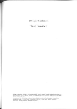 DAT Test Booklet | PDF