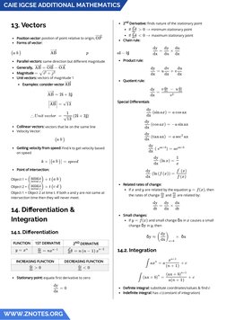 Diff Vector Forms IGCSE Additional Mathematics Notes | PDF | Trigonometric Functions ...