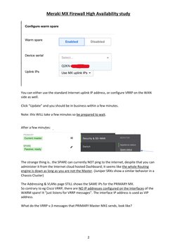 Meraki MX High Availability Configuration Guide | PDF | Ip Address ...