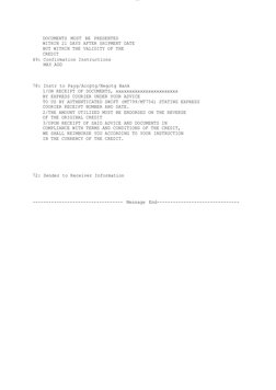 lOMoARcPSD|30819201
DOCUMENTS MUST BE PRESENTED 
WITHIN 21 DAYS AFTER SHIPMENT DATE
BUT WITHIN THE VALIDITY OF THE 
CREDIT
49