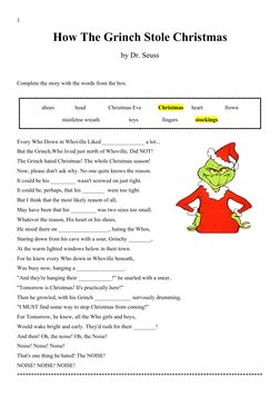 Grinch Story Completion Activity | PDF | Dr. Seuss | Christmas