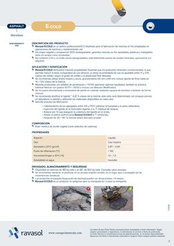 DESCRIPCIÓN DEL PRODUCTO
 Ravasol E-COLD
 es un aditivo polifuncionalECO diseñado para la fabricación de mezc