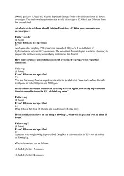 500mL packs of 1.5kcal/mL Nutrini Peptisorb Energy feeds to be delivered over 11 hours 
overnight. The nutritional requiremen