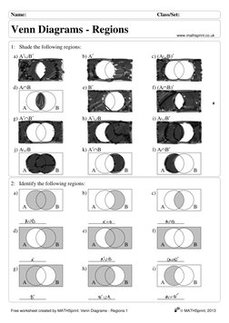 Venn Diagram Shading Worksheet | PDF