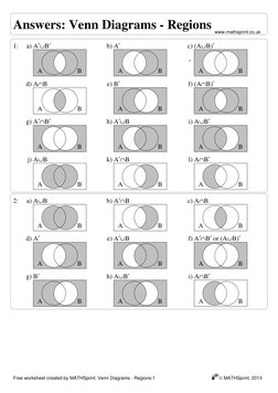 Venn Diagram Shading Worksheet | PDF