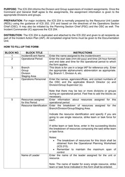 ICS 204 Assignment List for Rizal Earthquake | PDF | Incident Command ...