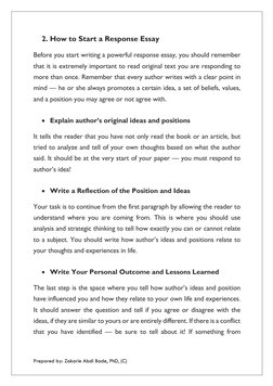 A Guide To Writing A Response Paper | PDF