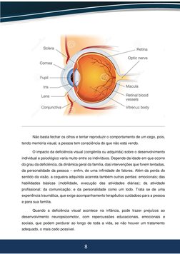 8 
 
 
 
 
Não basta fechar os olhos e tentar reproduzir o comportamento de um cego, pois, 
tendo memória visual, a pessoa te