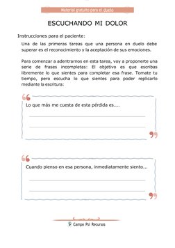 Cuadernillo de Actividades para el Duelo | PDF | Dolor | Las emociones