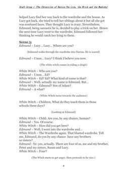 Narnia Script Narnia Play Script: The Lion, the Witch | PDF | Aslan | The Chronicles ...