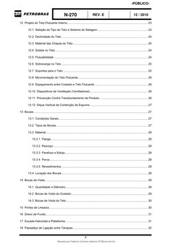 N-270 
REV. E 
 
12 / 2010 
 
4 
12  Projeto do Teto Flutuante Interno...................................................