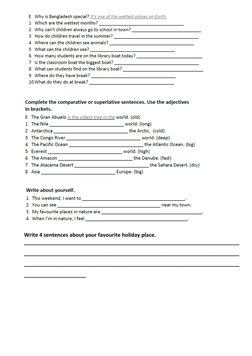 Write 4 sentences about your favourite holiday place. 
______________________________________________________________________