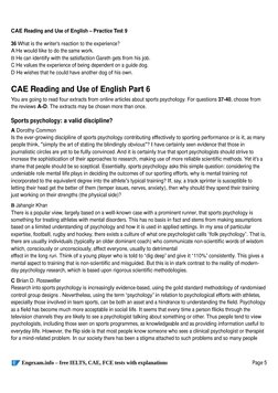 CAE Reading and Use of English Practice Test 9 Printable | PDF ...