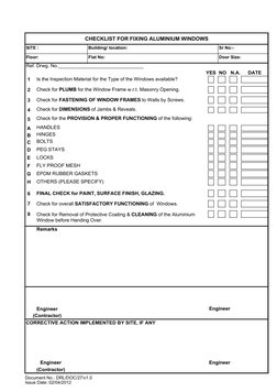 Window Check Sample Aluminium Doors and Windows Checklist | PDF | Computers | Technology ...