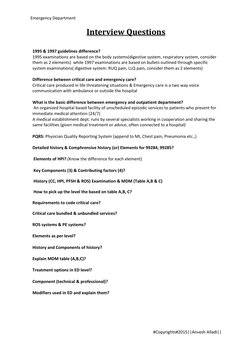 Emergency Department 
 
#Copyrights#2015||Anvesh Alladi|| 
 
Interview Questions 
 
1995 & 1997 guidelines difference? 
1995