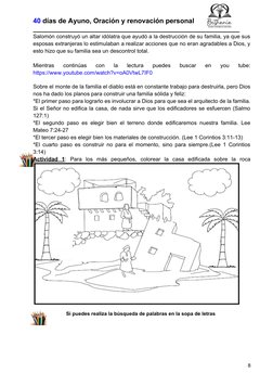 40 días de Ayuno, Oración y renovación personal 
______________________________________________________
Salomón construyó un