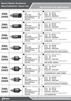 Bosch Starter Armature Specifications | PDF | Commercial Vehicles