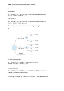 AQA A Level Business Calculation Answers | PDF | Net Present Value | Demand