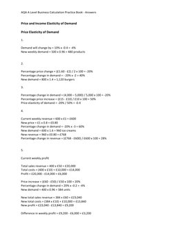 AQA A Level Business Calculation Answers | PDF | Net Present Value | Demand