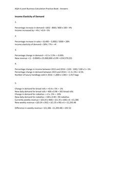 AQA A Level Business Calculation Answers | PDF | Net Present Value | Demand