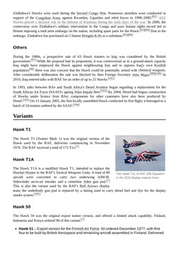 (https://en.wikipedia.org/wiki/File:2010_Hawk_Display_Jets_MOD_45151398.jpg)Two Hawk T1s of RAF 208 Squadron
in the 2010 dis