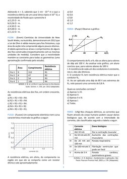 4 
 
Adotando π = 3, sabendo que 1 nm ∙ 10–9 m e que a 
resistência elétrica de um canal iônico típico é 1011 Ω, a 
resisti