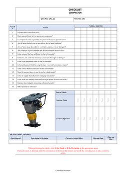 Compactor Inspection Checklist | PDF