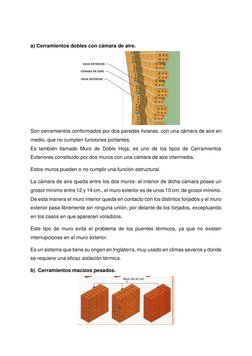 a) Cerramientos dobles con cámara de aire. 
 
Son cerramientos conformados por dos paredes livianas, con un