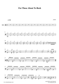 ACDC: For Those About To Rock Tabs | PDF | Rock Music | Hard Rock